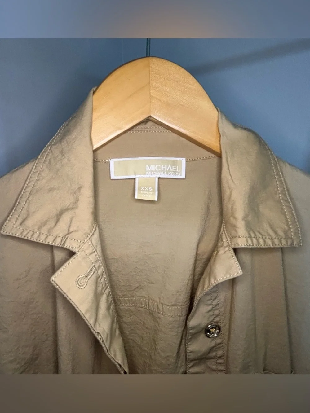 Michael Kors Tan Button-Front Utility Jumpsuit - Picture 3 of 14